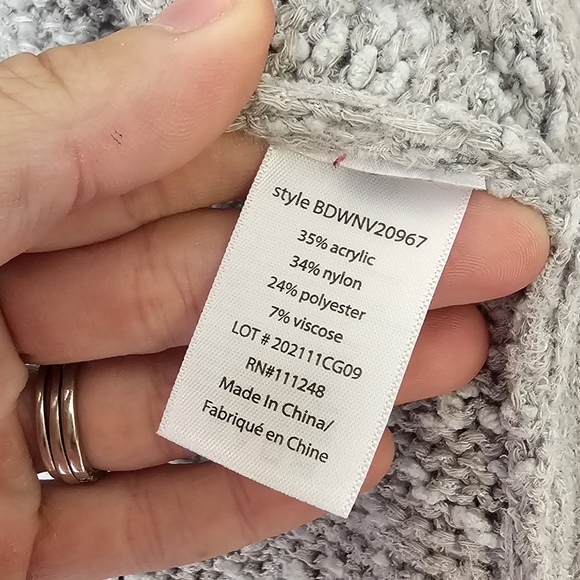 Barefoot Dreams Boucle Shadow Grey Stripe Cardigan - Picture 3 of 6